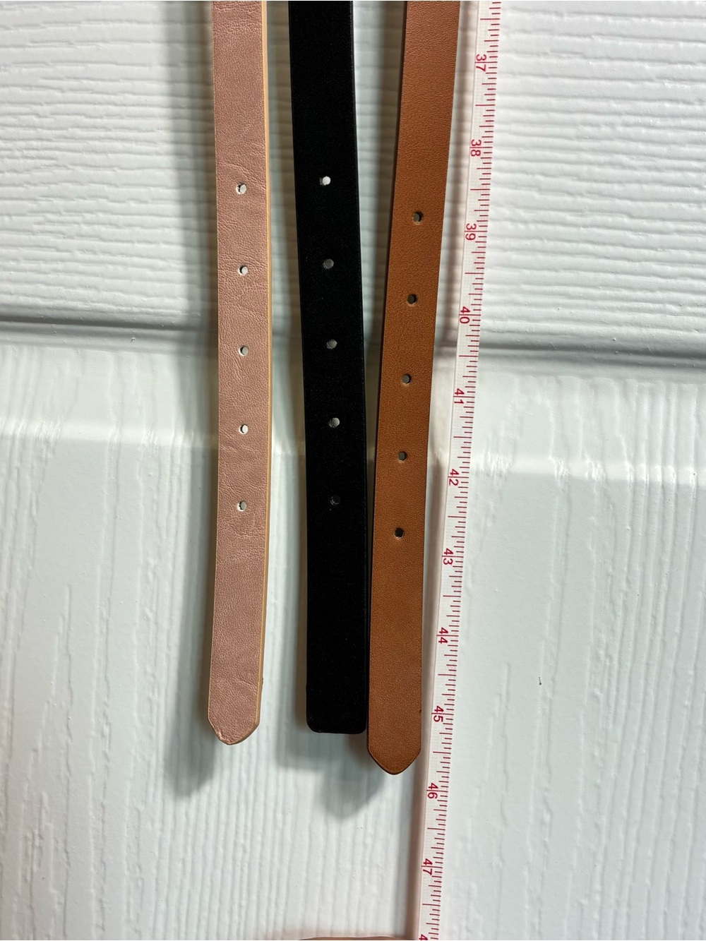 Time and Tru Womens  XL Skinny Belt Set in Blush, Black, and Cognac - Picture 4 of 5